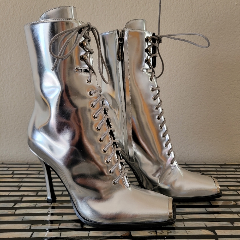 Calvin Klein 205W39NYC Windora Silver Lace Up Heel
